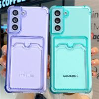 Sarung dompet tas kartu bening untuk Samsung Galaxy A24 A14 A34 A54 A53 A23 A13 A33 A52 S21 S22 S23 Ultra S20 FE S10 Plus Note 20