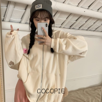 Cocopie เสื้อฮู้ด เสื้อแขนยาวอบอุ่น หลวมและสบาย สบาย ชิค สไตล์ นุ่มนวล WWY2391CHR 38Z230919