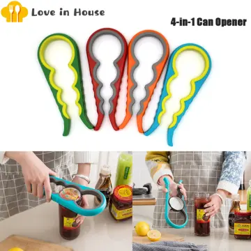 1pc Multi-functional Bottle Opener With Silicone & Plastic