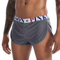 Mens Boxers Short Underwear Mesh Boxers Low Waist Arrow Pants