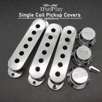 1set Single Coil ST Electric Guitar Pickup Cover with Volume Tone Control Knob and Switch Tip Silver Guitar Pickup Holder Case