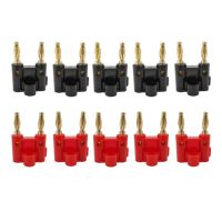 HVJ-10pcs/5pair Double Row 4mm Banana Plug Audio Speaker Connector Twin Banana Plug Amplifier Terminal Couple Banana Socket Adapter