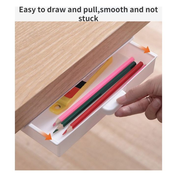 under-desk-drawer-organizer-invisible-storage-box-self-adhesive-stationary-container-desk-sundry-makeup-holder