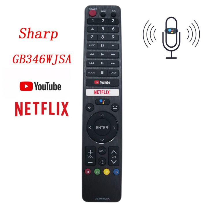 sharp-original-voice-รีโมทคอนล-gb346wjsa-สำหรับทีวี-sharp-netflix-และ-youtube-ทีวีรุ่น-gb326wjsa