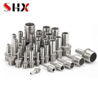 Stainless Steel Male BSP 1/8" 1/2" 1/4" 3/4" Thread Pipe Fitting Barb Hose Tail Connector 6mm To 25mm Tools Accessory 8mm 10mm Pipe Fittings Accessori