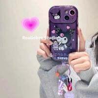 2ชิ้น KuromiIPhonePhoneCaseIPhone11/12/13pro/สูงสุด/Xs/XrFemaleCutePersonalizedIphonePhone7plus/8 0000