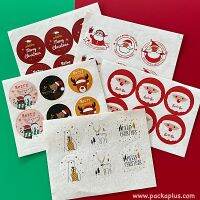 สติกเกอร์ คริสต์มาส คละลาย แพค 12-18 ดวง ลายน่ารักๆ Sticker xmas ตกแต่งถุง กล่องขนม กล่องของขวัญ การ์ด