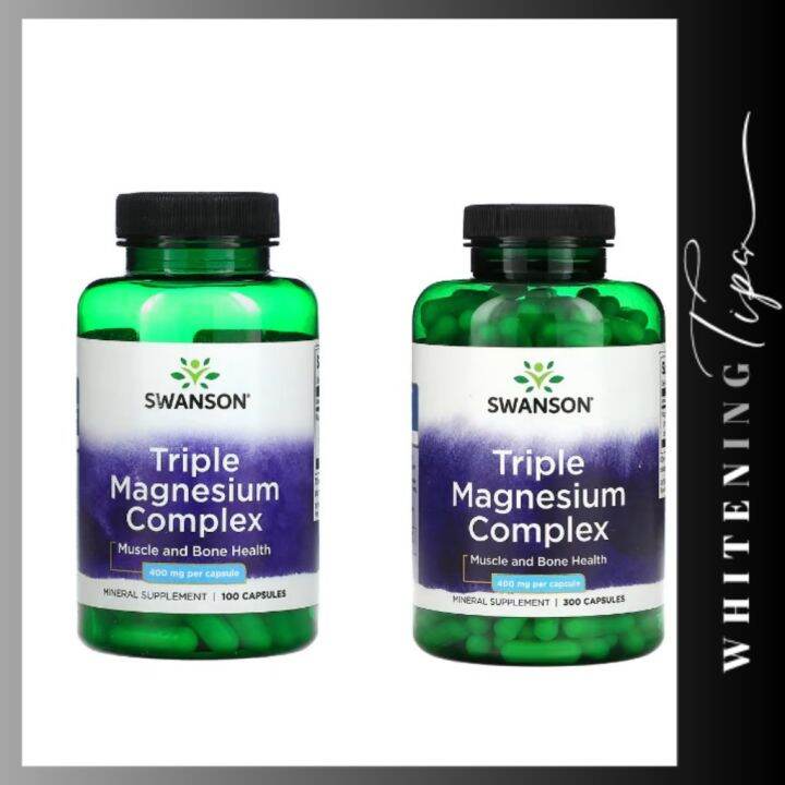 Whitening Tips Swanson Triple Magnesium Complex, 400 mg, 100 Capsules, 300 Capsu Dietary