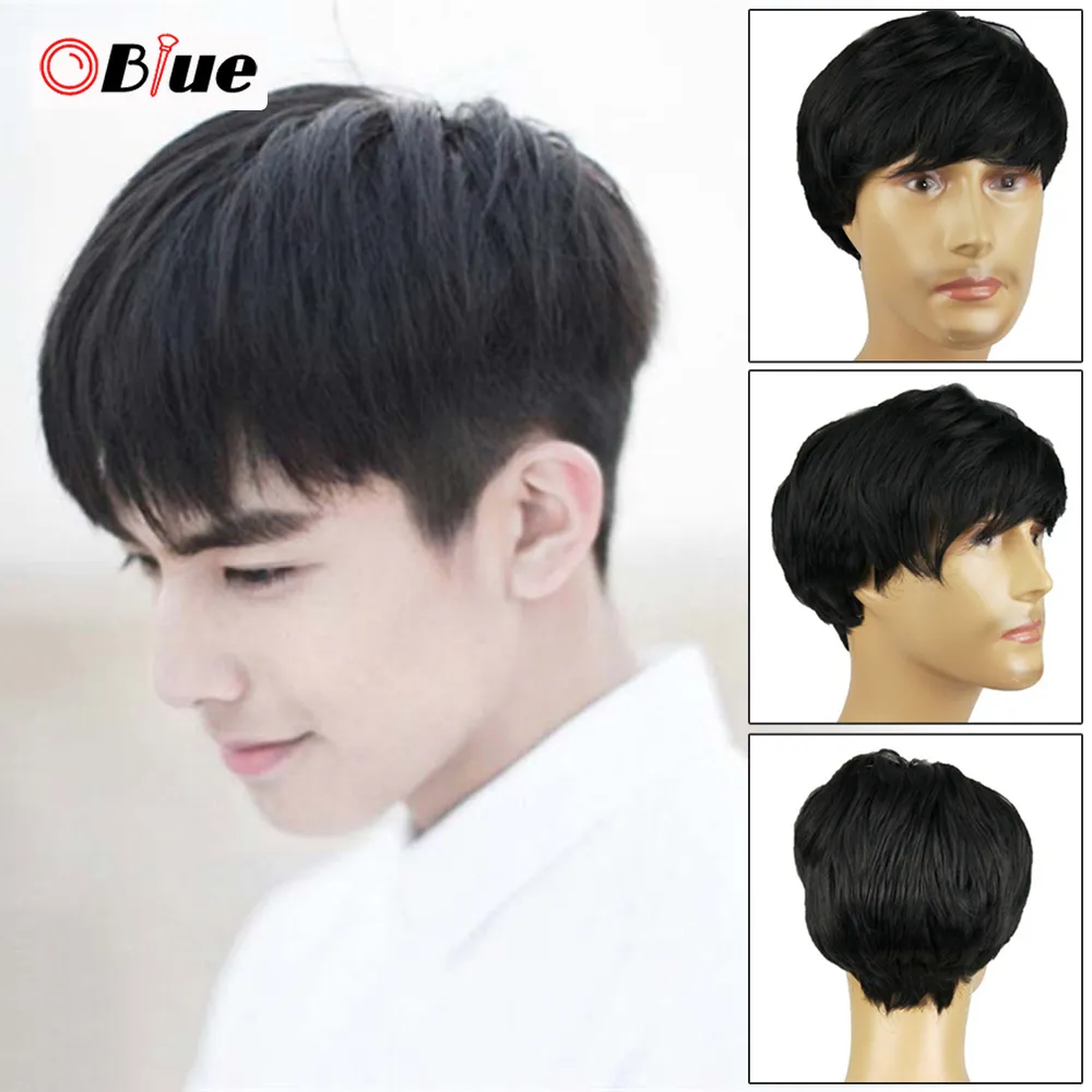 OBlue Synthetic Hair Wigs Short Black Cute Boy Cosplay Wig Natural Faux Hair  Fiber Head Type Hair Extension Men Men's Short Straight Wig comfortable |  Lazada
