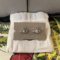 VIVIENNE WEST WOOD Classic Zircon Mini Stud Earrings Female 925 Silver Needle Earrings Earrings