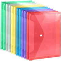 ☞✺▪ A4 Plastic Envelopes Poly Envelopes Clear File Bags Document Folders Organizers with Snap Buttonin 6 Colors Stationery Cases