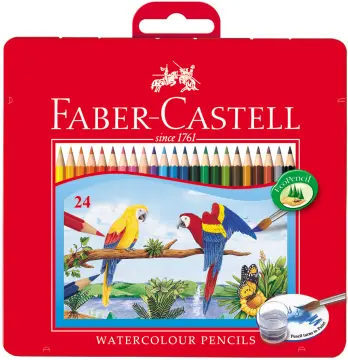 Faber-Castell Watercolor Pencil Parrot Tin Case Set 24/36/48/60/72