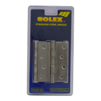 บานพับสแตนเลส แพ็ค3 #4324SS 4"x3"x2.0mm Solex