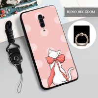 เคสนิ่มสำหรับ OPPO RENO 10X ซูมเคสโทรศัพท์คลุมทั้งหมด2022ใหม่เคสป้องกันการตกหล่นกันรอยขีดข่วนฝามีที่ถือวงแหวนโทรศัพท์ &amp; เชือก