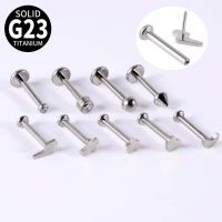 1 Piece Insert Style G23 Titanium Surgical Steel Fresh Piercing Labret Flat Head Lip Stud Ear Tragus Helix Lobe Body Jewelry