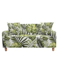 [HOT QINLXKLWGGH 554] โซฟาสำหรับห้องนั่งเล่น3D Tropical Leave ยืด Slipcovers Elastic Sectional โซฟาสำหรับ3ที่นั่ง L รูปร่าง Funda De Sofá