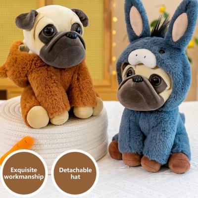 Kawaii Plush Toy 25cm Shar Pei Trun to Raccoon Bear Monkey Donkey Stuffed Doll Cartoon Animal Christmas Gift for Kids Home Decor superb