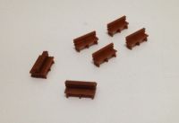 Outland Models Classic Wood Style Bench x8 for Park / Station HO Scale Railway