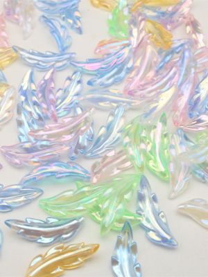 🔥🔥🔥[Fast delivery] Gradient Mermaid Ji Dazzling Mapei Feather Blade Plated Pendant DIY Keychain Clothing Car Hanging Bead Accessories