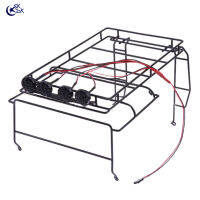 ราวหลังคารถ Rc SKDK พร้อมไฟกระเป๋าเดินทางโลหะไฟสำหรับรถปีนเขา1/2การจำลองการควบคุมระยะไกล