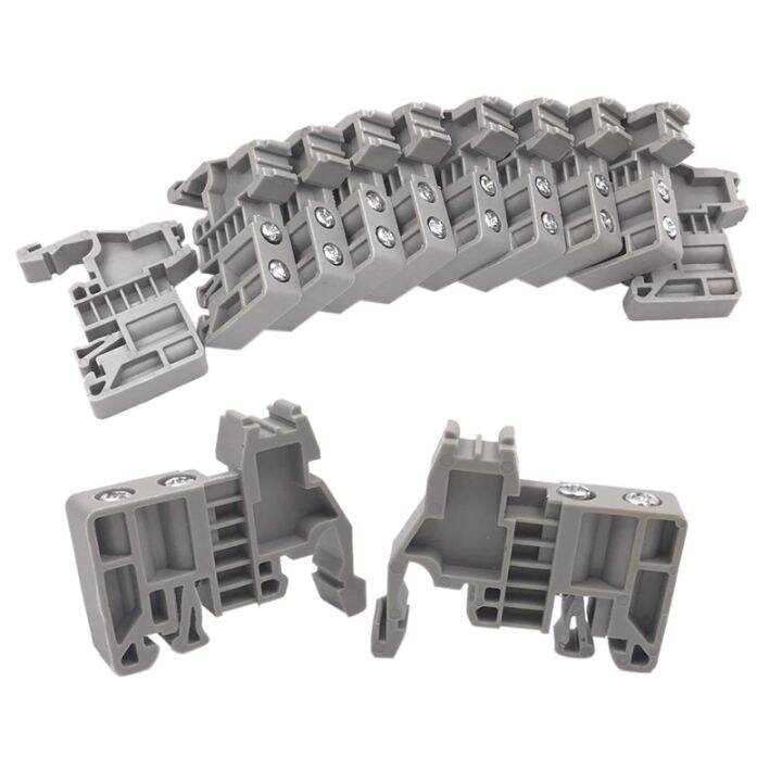 E/Uk Din Rail Terminal Blocks End Stopper Bracket Grey,Terminal Block