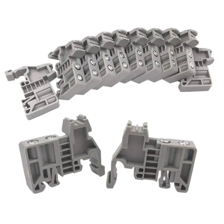 E/Uk Din Rail Terminal Blocks End Stopper Bracket Grey,Terminal Block