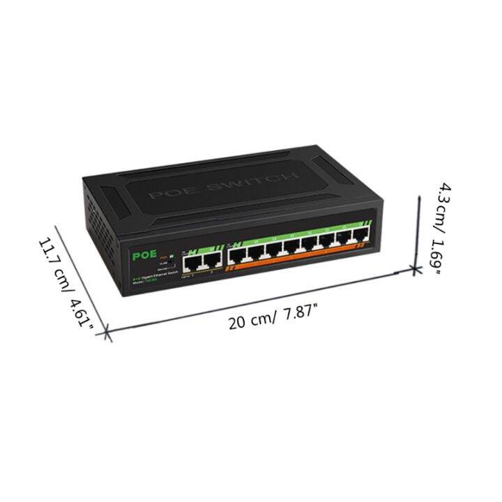 8พอร์ต-gigabit-poe-switch-พอร์ต2-uplinks-พร้อมปลั๊กไฟในตัวและใช้ชิปประสิทธิภาพสูง-rj45-101001000mbps