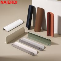 NAIERDI Latest New Morandi Color Furniture Handles Aluminum Alloy Hidden Long Cabinet Handles Drawer Knobs Door Hardware Door Hardware Locks