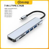 Hyra USB C ฮับ7 In 1 Type C 3.0ฮับ USB 4K 30Hz Type C To-USB ที่เข้ากันได้ตัวแยก USB USB อะแดปเตอร์3.0 PD 87W สำหรับพีซี Macbook