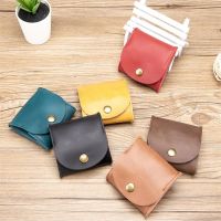 ☈●✾ 6 Color portable Genuine Leather Coin Purse Vintage Design Individuation Earbuds Earphone Holder Pouch For Women Men mini Wallet