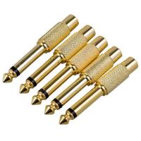 5x Gold Plated 6.35mm 1/4 inch Male Mono Plug to RCA Female 6.5mm Jack Audio Stereo Adapter Connector Plug TS Converter Sound Mixer