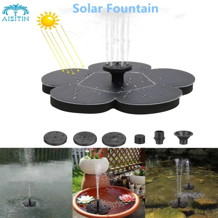 AISITIN Outdoor Solar Fountain Garden Birdbath Water Fountain Floating