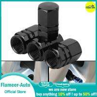 Flameer ฝาครอบก้านรถวาล์วยางซีลฝาจุกลมยางสำหรับรถบรรทุกจักรยานสีดำ4ชิ้น