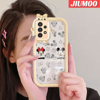 JIUMOO A13ปลอกสำหรับ Samsung 5G เคส A04s การ์ตูนแฮปปี้มิกกี้สีสันสดใสเลนส์กล้องถ่ายรูปแบบนิ่มมอนสเตอร์น้อยเคสมือถือกันกระแทกแบบใสเรียบง่ายฝาครอบป้องกันซิลิโคนเคสความคิดสร้างสรรค์โปร่งใส