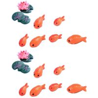 16Pc/Lot Red Fish Miniature Figures Decorative Mini Fairy Garden Animals Moss Micro-Landscape Ornaments Resin Baby Toy