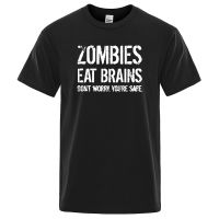 Women T-shirts Zombies Eat Brains Printed 2022 Summer Casual Funny Brand-clothing T Shirt For Men Sportwear T-shirt Harajuku Top XS-6XL