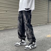 Tie-Dye Pants Men Street Wear ins High Hip-Hop Loose Casual Sports Lace-Up Trendy ii