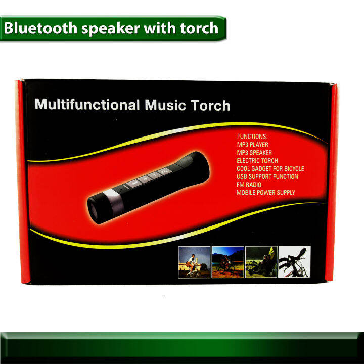 4-in-1-ไฟฉายกลางแจ้ง-ลำโพงบลูทูธ-วิทยุ-fm-4-in-1-outdoor-flashlight-torch-bluetooth-speaker-fm-radio