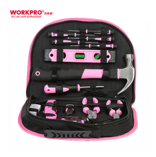 workpro-ชุดเครื่องมือสีชมพู103ชิ้น-ชุดเครื่องมือมือผู้หญิงพร้อมกระเป๋าพกพาง่ายชุดเครื่องมือในบ้านสำหรับการบำรุงรักษาบ้าน-diy