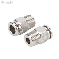 Pneumatic 304 Stainless Steel Push In Quick Connector Release Air Fitting Plumbing M5 M6 1/8 1/4 3/8 1/2 BSPT Male