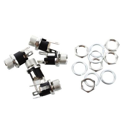 5 Pcs 5.5mmx2.1mm DC Power Jack Socket Female Panel Mount Connector