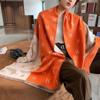 2022 H Letters Fashion Winter Elegant Plaid Luxury Cashmere Scarves Luxury Womens New Scarf Warm Horse Jacquard Double-sided Two-colors Printed Thick Soft Warm Shawl