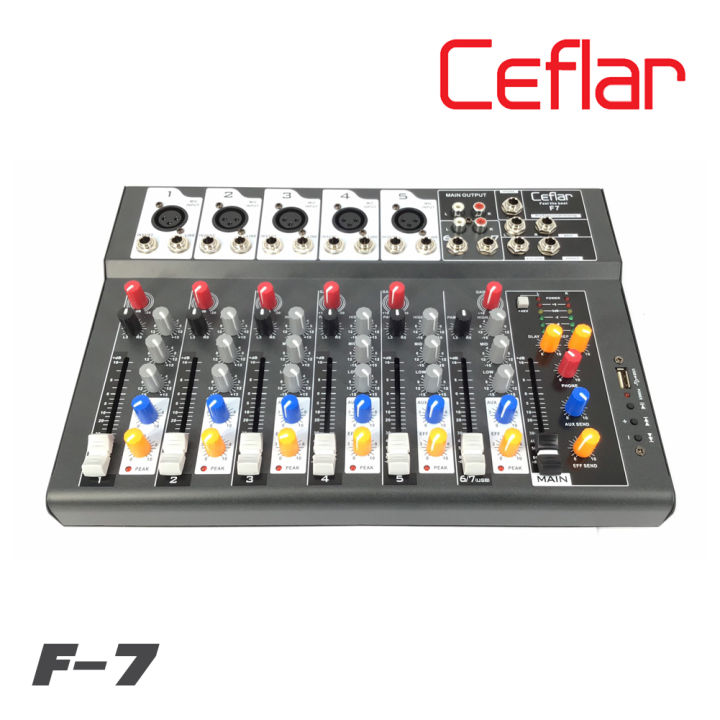 ceflar-f-7-มิกซ์เซอร์-5-แชลแนล-เล่นเพลงผ่านช่อง-usb-มีบูลทูธสำหรับเชื่อมต่อ-มีเอฟเฟคในตัว-รับประกันสินค้า-1-ปีเต็ม