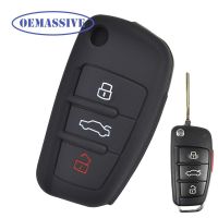 OEMASSIVE Silicone 3 Buttons Remote Car Key Case Fob Shell Cover For Audi A1 S1 A3 S3 A4 A6 RS6 TT Q3 Q7 2005 - 2013