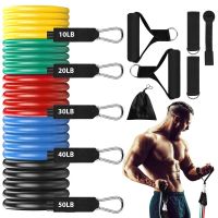 150LBS Pull Rope Set Latex Rubber Resistance Band Fitness Training Home Gym Exercise Kit Basketball Jump High Kick Power Trainer Exercise Bands