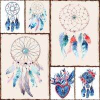 Dreamcatcher โลหะดีบุกโลโก้สีม่วงอินเดียขนนก Dreamcatchers ห้องศิลปะที่กำหนดเองตกแต่งผนังกางเกงรูปภาพของขวัญสำหรับเพื่อน 20 * 30 ซม