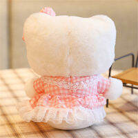 Sanrio H Ello K Itty Kawaii ของเล่นตุ๊กตาสีชมพูและสีฟ้ากระโปรงยัดไส้ Kawaii ตุ๊กตาเบาะหนุนพนักพิงของขวัญวันเกิดเทศกาลเด็ก