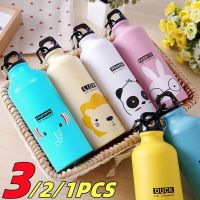 3/2/1PCS 500Ml Aluminium Cartoon Sports Mug Cartoon Figure Childrens Mug Stainless Steel Water Bottle With Lid Insulated Mug