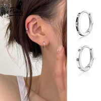 เราดอกไม้1คู่แฟชั่น Minimalist S925เงินวงกลม Hoop ต่างหูสำหรับ Unisex อินเทรนด์ Chic Simple No-Pick Sleeping ต่างหู Jewelry