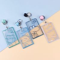 hot！【DT】✙◊❀  Business Credit Card Holder Transparent Cartoon for Boy ID Holders Badge Cover with Keychain